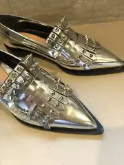 NIB Alexander McQueen Watson Metallic Leather Loafer 36.5 / 6.5