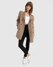 [Belle & Bloom] Liberty Sherpa Collar Wool Blend Coat - Oat