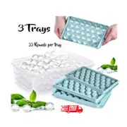 Ice Ball Maker Mold Round Cube Reusable Set of 3 Trays