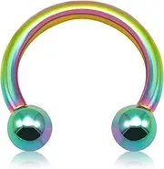 [BOGKU] Titanium 16G Horseshoe Rings internally threaded Nose Septum Hoop Earring Eyebrow Tragus Lip Rings Daith Helix 6-12mm Smily Piercing Jewelry for Women Men