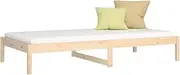 [vidaXL] Solid Pine Wood Day Bed - Sleepover Sofa Couch 92x187 cm (AU Single Size) - Brown Natural for Living Room & Bedroom