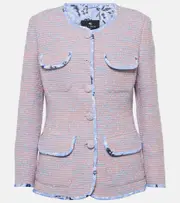 [Etro] Etro Checked wool-blend tweed jacket AU 12 blue