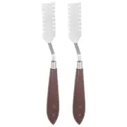 2pcs 23mm No.9 Oil Painting Palette Knives Stainless Steel Spatula Wood Handle