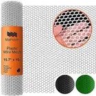 Plastic Wire Mesh Fence - White, 15.71" x 10 ft - Plastic Chicken Wire