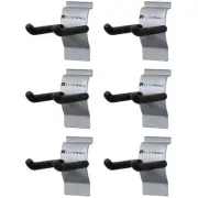Flow Wall Slatwall Dbl Hook,Steel,LdCap:50lb,PK6 FSH-041-6 Flow Wall FSH-041-6