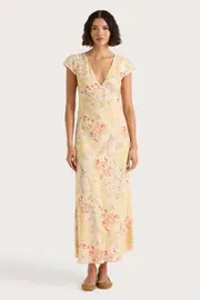 Esson Midi Dress Adeline Floral Yellow