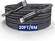 Extra Long iPhone Charger Cord 20Ft, [MFi Certified] 20 Ft USB C to Lightning Cable Fast Charging Nylon Braided iPhone Charger Cable for iPhone 14/14 Pro/14 Pro Max/13/12, iPad…