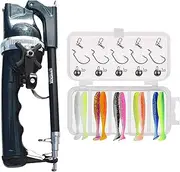 Fishing Rod and Reel Combos | Foldable Fiberglass Reels Baitcasting Combos with 25 Lures | Backpacking Equipment for Sea Saltwater Freshwater Kit