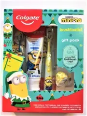 Colgate Cap Manual Powered Toothbrush Toothpaste Minions Extra Soft Gift Set New