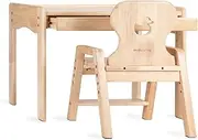 My Duckling Kaya Kids Activity Table and Chair Set; Montessori Wooden Toddler Table and Chairs;Height Adjustable Childrens Table and Chairs; Kids Table and Chair Set for Reading/Eating/Playing
