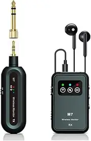 Daiilg Wireless in-Ear Monitor System 2.4Ghz Wireless IEM System with Transmitter Receiver for Music Studio Live Broadcast
