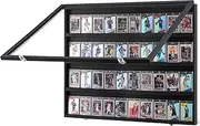 VEVOR 36 Graded Sports Card Display Case, 775 x 617 x 55 mm, Baseball Card Display Frame with 98% UV Protection Clear View PC Glass, Lockable Wall Cabinet for Football Basketball Hockey Trading Card