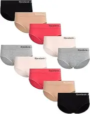 [Reebok] Women's Underwear - Seamless Hipster Briefs (10 Pack), Size Small, Grey/Pink/Black