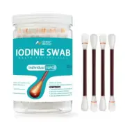 50pcs Disposable Alcohol Cotton Swabs Iodine Sticks First Aid Home Use