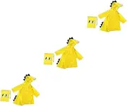 [SHERCHPRY] 3pcs Rain Poncho for Kids Toddler Girls Rain Jacket Kids Rain Coats Kids Rain Poncho Kids Raincoat Kids Rain Coat with Hood Raincoat for Kids Girl Child Cartoon Rain Gear, Yellow, 00