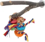 BUGUUYO Natural Wood Parrot Perch Stand Bite Resistant Bird Biting Stick for Birdcage Exercise and Play Durable Platform for Parrots Budgies and Cockatoos