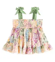 [Zimmermann Kids] Zimmermann Kids Halliday shirred floral cotton top Y 10 multicoloured