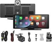 Drivewiz Carplay Pro - Drive Wiz Pro Carplay, Portable Carplay Screen for Car, 10.26" HD Touch Screen Car Recorder, For Any Car with Backup Camera,Voice Control, Bluetooth, FM, GPS Navigation(With Rev
