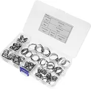 1 Set Single Ear Hose Clamp Assortment Durable Crimp Hose Clamps for Plumbing Water Pipes Automotive Applications Versatile Tightening with Seamless Design