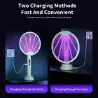 Electric Fly Swatter Racket 2-In-1 Intelligent Bug Zapper With Usb Rechargea NOW