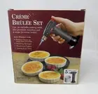 Bon Jour Creme Brulee Set 4 White Ramekins and Cooking Torch Cheese Meringue New