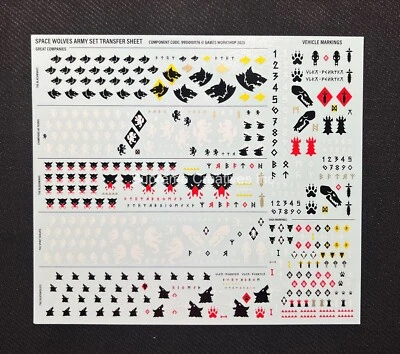 Warhammer 40k Space Wolves Army Box Transfer Sheet 2025 New