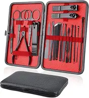 MAYCREATE® Manicure Set for Women, Men Stainless Steel Professional Pedicure Kit, Nail Clipper for Manicure Kit & Eyebrow Grooming Kit Nail Care Tool Kit with Storage Case - 18pcs