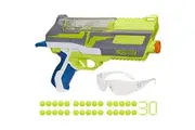 NERF Hyper Impulse-40 Blaster, 30 Nerf Hyper Rounds, Spring-Open Instant Reload Hopper, Up to 110 FPS Velocity, Eyewear Included