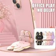 3D Folding Mirror Rabbit Stand Mobile Phone Holder Rod Support Pull G A2R3