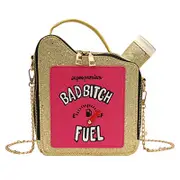 Women Fashion Sequin Crossbody Bag Fun Gasoline Handbag-Gold
