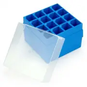 3059 Storage Box with Lid for 50mL Centrifuge Tube, 16-Place, 4x4, PP, Blue B...