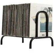 Black Vinyl Record Storage Holder Metal Stand Fits 110 Albums/lps Organizer