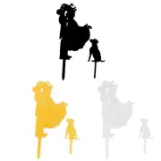 Wedding Acrylic DIY Bride Groom and Dog Decor Cupcake Cake Topper Pick 2 in 1