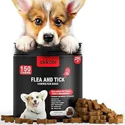Flea and Tick Prevention Chewables for Dogs - 150 Chews - Beef Flavor - Vet-Approved Oral Treatment for Tick & Flea Control - US-Made for Dogs