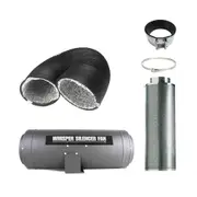 12" EP Whisper Silencer Fan 1530CFM + Mountain Air Carbon Filter 300x1000MM + 5M Duct