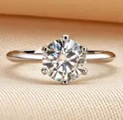 GRA Certificated Real 2CT Moissanite Diamond Wedding Engagement Platinum Ring R2