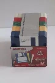 2HD High Density 3.5" 35 Pack Floppy Disks IBM Formatted 1.44 MB NEW
