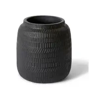 E Style Terrell 20cm Cement Plant Pot Home Decorative Planter Round Black