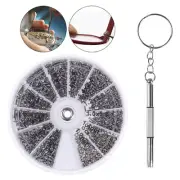 600Pcs Tiny Screws Nut + Screwdriver Watch Eyeglass Glasses Repair Tool Set Jf