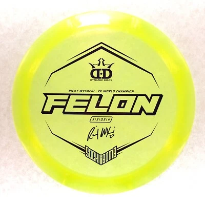 DISC GOLF DYNAMIC DISCS RICKY WYSOCKI SOCKIBOMB LUCID ICE FELON 173g YELLOW
