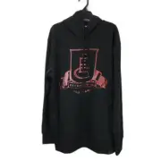 NEW AFL Essendon FC 150 Years Logo Black Fleece Hoodie Mens Size Medium