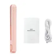 Mini Curling Iron Portable Rechargeable USB Dual use Hair Curler Straightener for Smooth Safe Styling pink