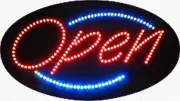 BRAND NEW "OPEN" 27x15x1 OVAL SOLID & ANIMATED LED SIGN w/CUSTOM OPTIONS 20002