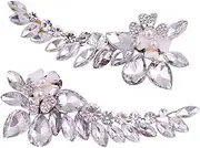 [HieoAnir] Handmade Elegant Crystal Pearl Shoes Clip 2pcs Sparkling Rhinestone Floral Women's High Heel Decoration Clip DIY Shoe Buckle Accessories for Women