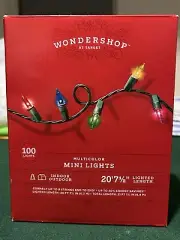 Wondershop 100 Ct Multicolor Mini Lights Indoor/Outdoor 20’7.5” From Target NEW