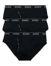 [Bonds] Guyfront Briefs 3 Pack in Black