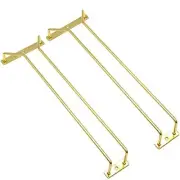 2 Pack 14" Under Cabinet Wine Glass Rack Holder Metal Stemware Rack