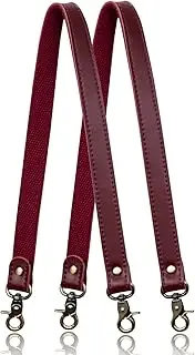 [A ALLZEDREAM] Allzedream Genuine Leather Shoulder Bag Replacement Strap Canvas Sewing, Pack of 2, wine red, M, Antique