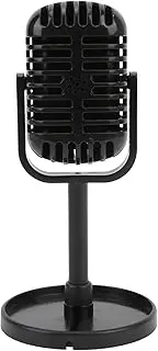 Compact Plastic Prop Microphone for Dance Shows, Portable Microphone Props for Filming, Decorations (Black)