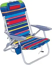 Rio Brands 4-Position Backpack Lace-Up Suspension Folding Beach Chair, Multi Color